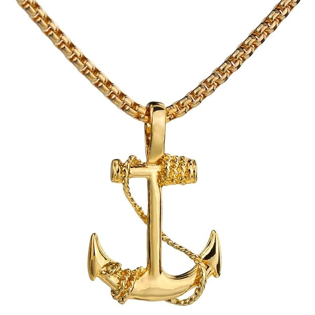 Picture of Standard Anchor  Long Chain For Men Neck Chain Design For Male/Neck Chain For Men - Gold