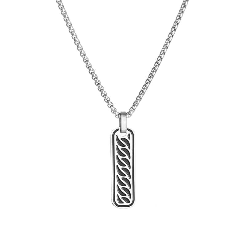 Picture of Stainless Steel Chain Pendant Necklace - Personalized Men's Fashion Jewelry Chain for Men - Silver