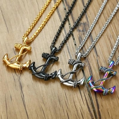 Picture of Exclusive Anchor Necklace Pendant with Chain For Men/Boys