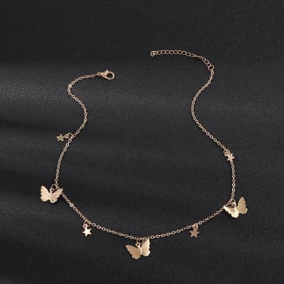 Picture of Crystal Butterfly Necklace Female Star DesignChain Girl Gift Exquisite Accessories  For Women