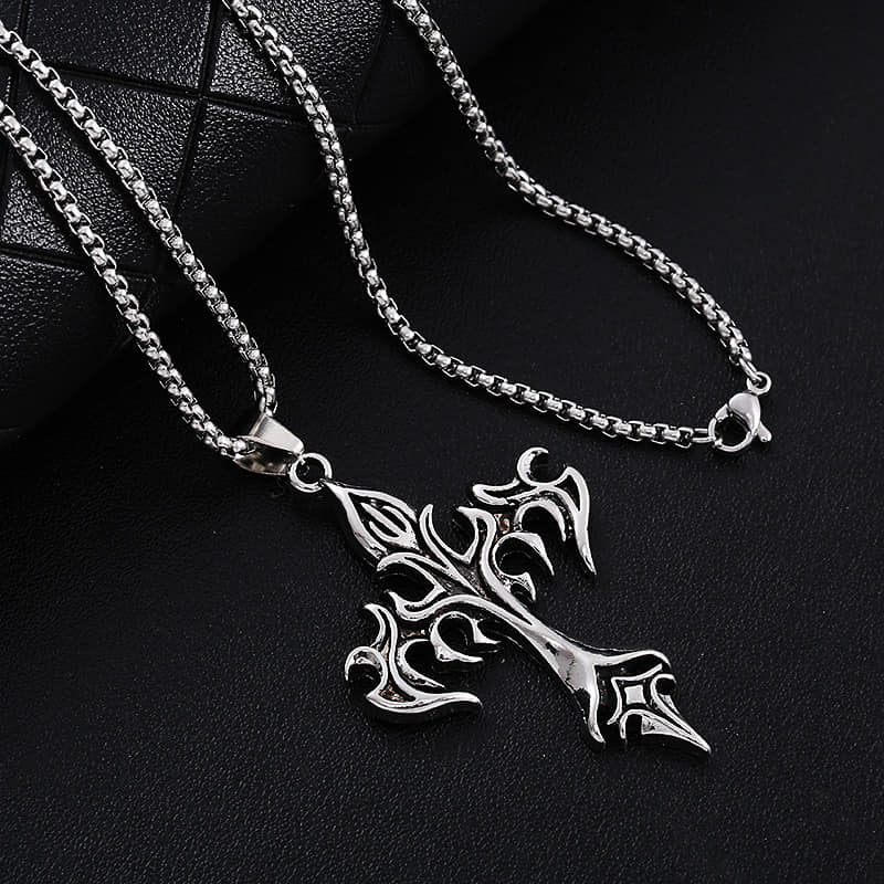 Picture of New Stainless Steel Sea Anchor Sailor Man Necklaces Chain Pendants Unique Fashion Jewelry Gift For Men - Silver