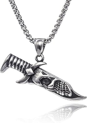 Picture of Fashionable Boys Pendant and Necklace for Men, Stainless Steel Silver Chain For Men - Silver