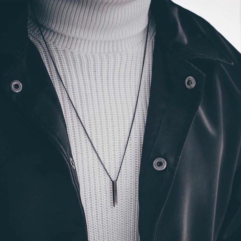 Picture of Men's Punk Dragon Stainless Steel Chain Pendant Necklace For Men / Necklace For Men - Black