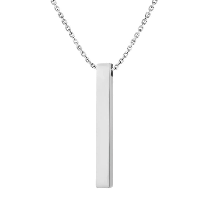Picture of Stainless Steel Square Pendant Silver Necklace Men Chain For Men - Silver