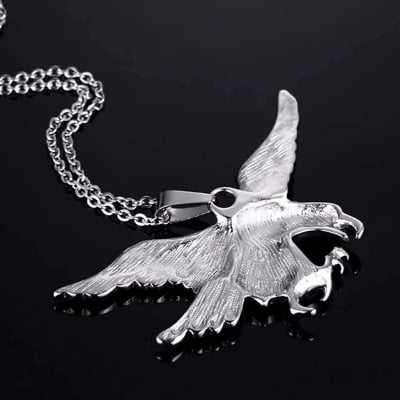 Picture of retro eagle wings anchor dragon leaf personalized hip hop stainless steel cross necklace dark pendant - Adjustable