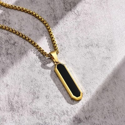 Picture of High Quality Men Fashion Jewellery Stainless Steel Round Chain Necklaces - Gold - Adjustable