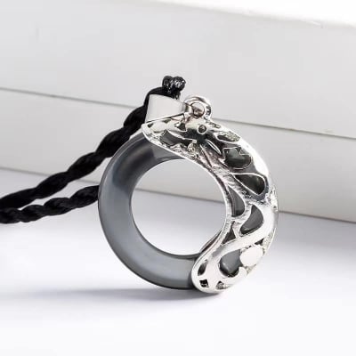 Picture of Stylish Flame Pendant Necklace Stainless Steel Cool Rope Chain Necklaces Jewelry Gift -Chain For Men-Men's Pendant - Black