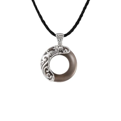 Picture of Stylish Flame Pendant Necklace Stainless Steel Cool Rope Chain Necklaces Jewelry Gift -Chain For Men-Men's Pendant - Black