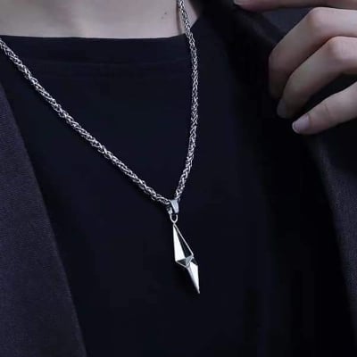 Picture of Stylish Addition - Fashion New Pendant Necklace Men Punk Trendy Simple Stainless Steel Chain Jewellery Gift - Modern - Choice Expression - Silver