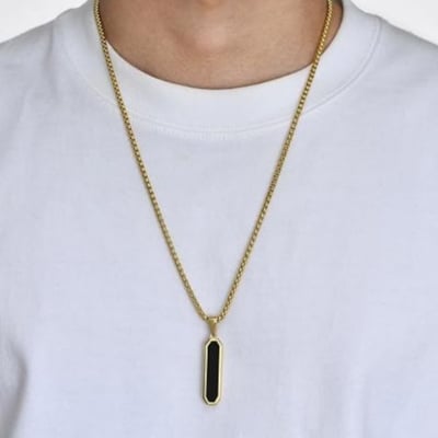 Picture of High Quality Men Fashion Jewellery Stainless Steel Round Chain Necklaces - Gold