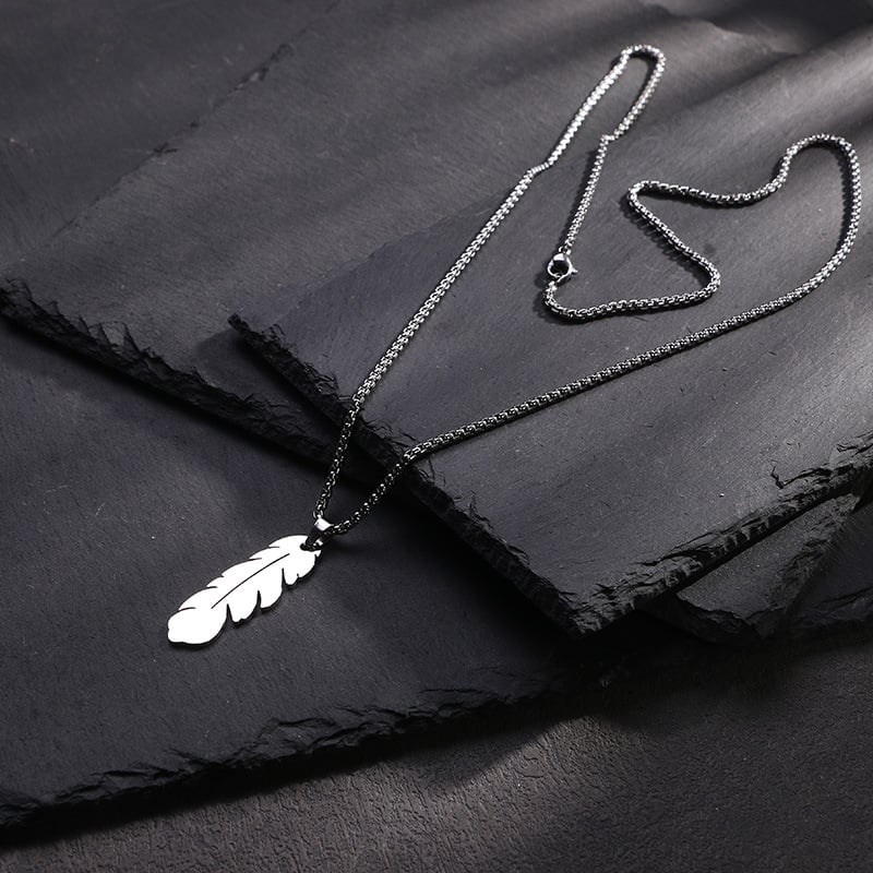 Picture of Trendy Simple Stainless Steel Silver Color Leaf Chain For Men-Chain Jewellery Gift - Silver