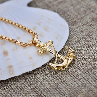 Picture of Fashion  Pendants Chain Necklace for Men Fashion Jewelry Gift Chain For Men - Gold