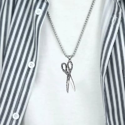 Picture of Fashionable Boys Pendant and Necklace for Men - Silver