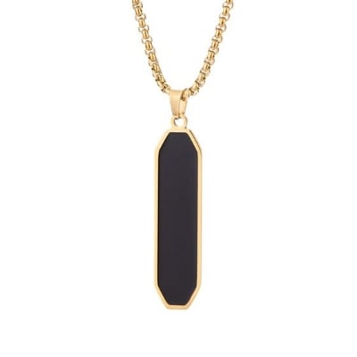 Picture of High Quality Stainless Steel Box Chain Pendant Men’s Necklace - Gold