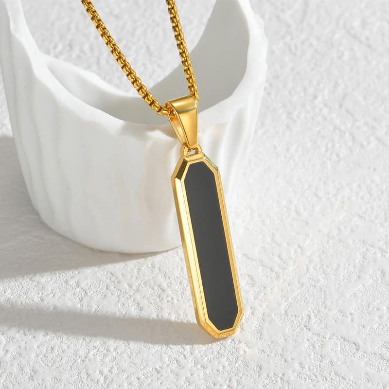 Picture of High Quality Stainless Steel Box Chain Pendant Men’s Necklace - Gold