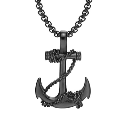 Picture of Stainless Steel Black Metal Chain For Men - Black