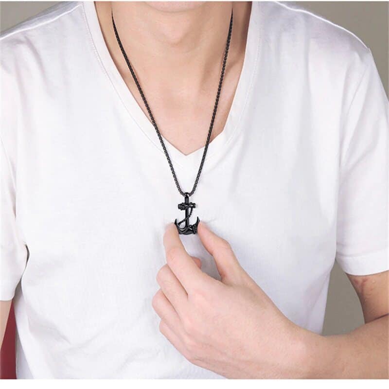 Picture of Stainless Steel Black Metal Chain For Men - Black