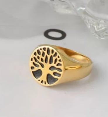 Picture of Ancient Golden Color Drop Ring For Men - Ring For Men - Gold