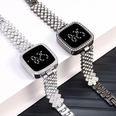 Picture of New Trend Fashion Steel Chain Diamond Women Watch Touch Screen Watch