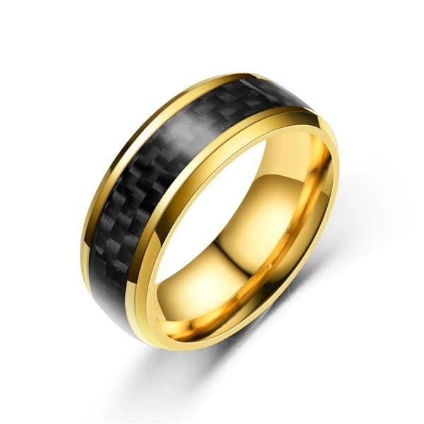Picture of Superman Black Finger Ring For Men - Gold
