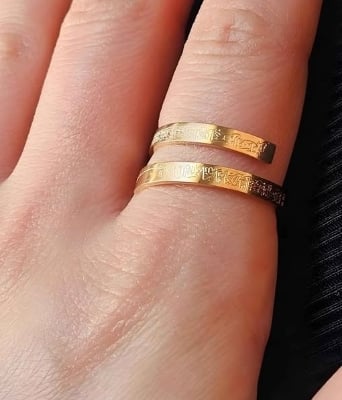 Picture of Steel Ayatul Kursi Finger Ring- Fashionable Man's Finger Ring