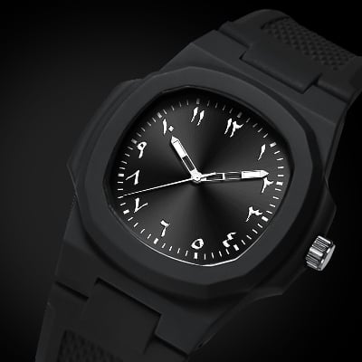 Picture of Aura Men’s Matte Black Analog Watch With Arabic Numerals - Black