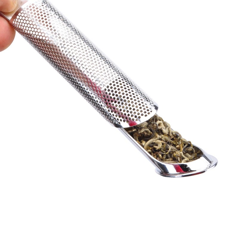 Picture of Kitchen Tea Infusers Diffuser Pipe with Hanging Hook Handle Stainless Steel Tea Filter Strainer for Coffee Herb & Spice - Silver
