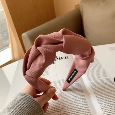 Picture of Fashion Hair Band Five Flower Solid Color Folds Pattern Hair Hoop Headbands Designer Hairband Hair Accessories for Women