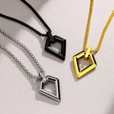 Picture of New Pendant Necklace For Men Stainless Steel Chain Necklace For Men