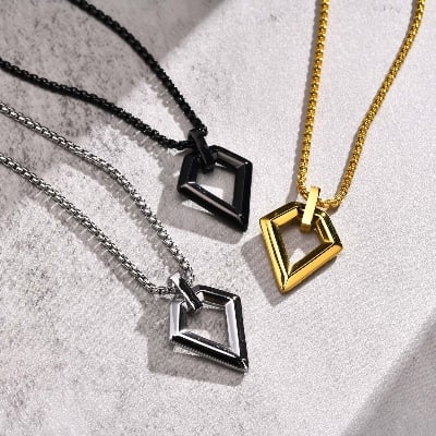 Picture of New Pendant Necklace For Men Stainless Steel Chain Necklace For Men