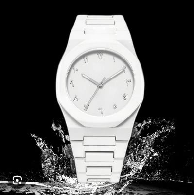 Picture of White Aura Watch Arab Style Jewelry for Women Wristwatch with Arabic Numerals - White