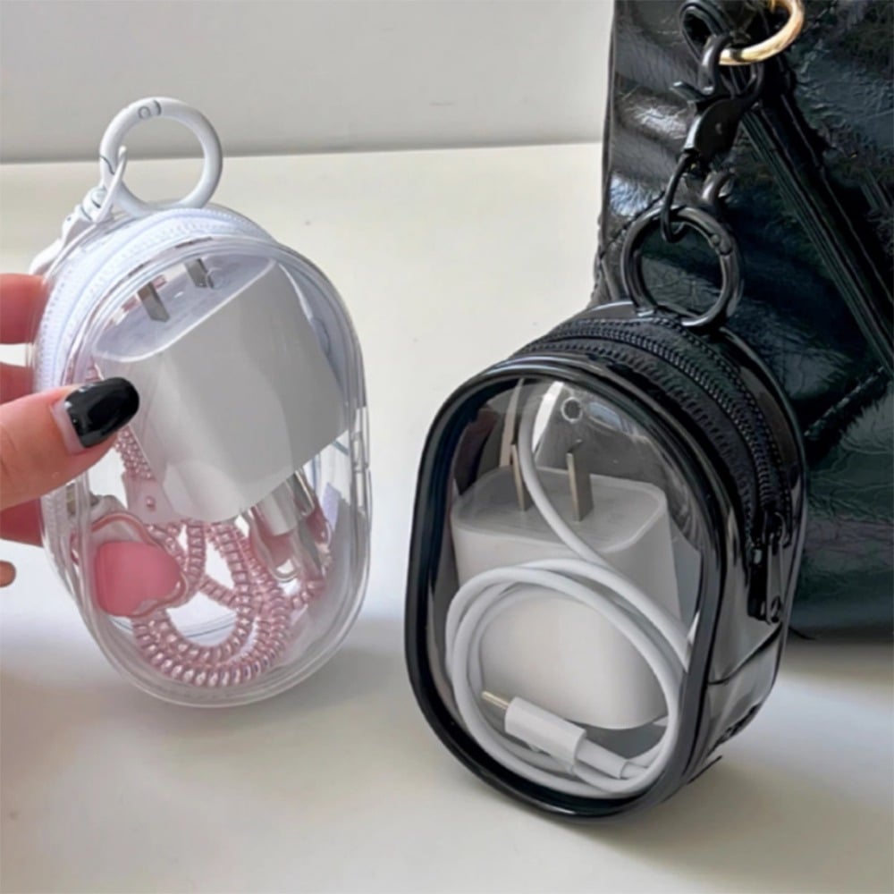 Picture of Compact PVC Data Cable Charger Earphone Bag