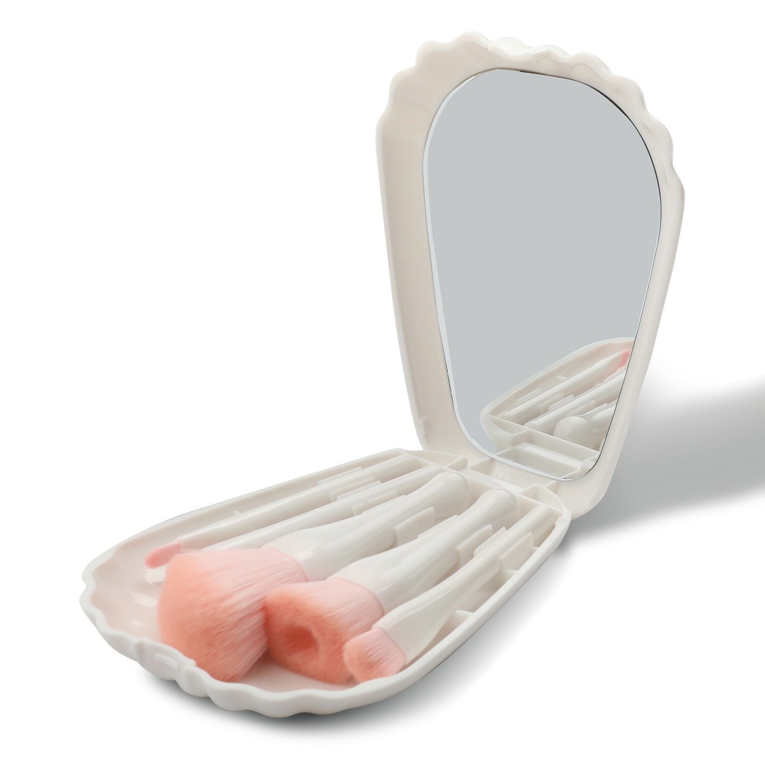 Picture of Essential 5 Pcs Makeup Brushes Set, Travel Case & Mirror
