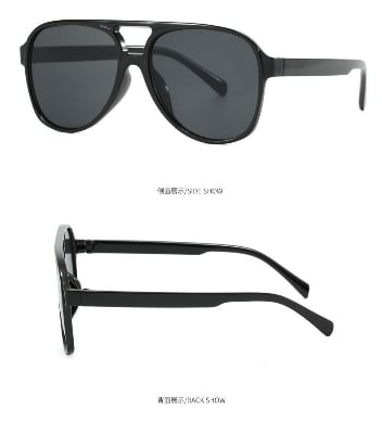 Picture of Durable Plastic Frame Men's Sunglasses - Black