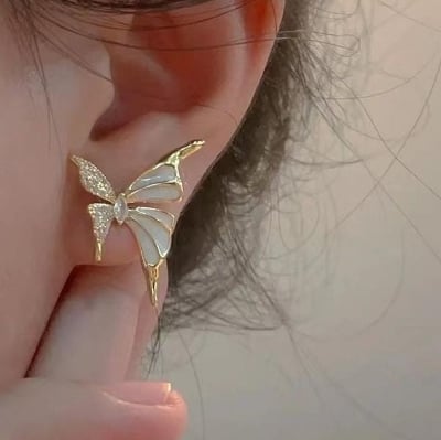 Picture of Exquisite S925 Silver Needle Butterfly Earrings for Sensitive Ears