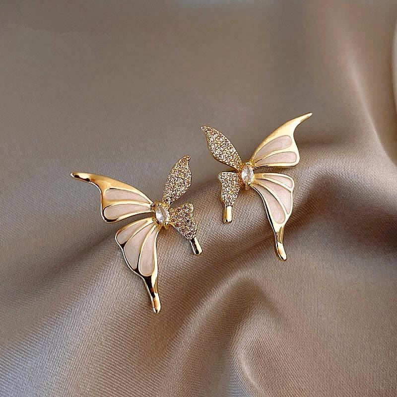 Picture of Exquisite S925 Silver Needle Butterfly Earrings for Sensitive Ears