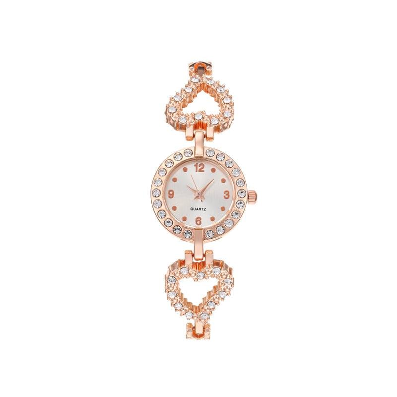 Picture of Luxury Rose Gold Quartz Watch for Women | Elegant Heart Bracelet Watch