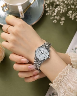 Picture of Luxury Gold Crystal Wrist Watch for Women | Elegant Designer Timepiece
