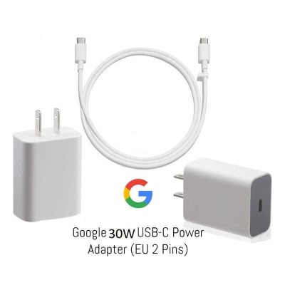 Picture of 100% Google 30W USB-C Charger Fast Charging Pixel Phone Charger Adapter and Type C To Type-C PD Cable Compatible with Google Products and Other USB-C Devices