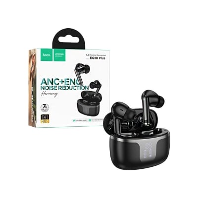 Picture of Hoco EQ10 Plus Harmony ANC + ENC TWS Earbuds | Bluetooth 5.4 | 13 mm Drivers | 7 H Playback (6 H ANC) | 300 mAh LED Display Case | Dual‑Device Pairing | Auto‑Pair | Touch Volume Slide | Type‑C Charge | IPX5