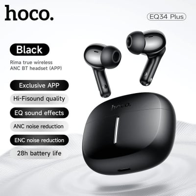 Picture of Hoco EQ34 Plus True Wireless ANC+ENC Noise Reduction App Control Bluetooth Earphone(Black)