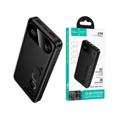 Picture of HOCO | J154 Victorious 10000mAh Power Bank | 22.5W Fast Charge + PD 20W | 3 Outputs (USB-A×2 22.5W, Type-C 20W) | Type-C 18W Input | LED Digital Display | For Android & iPhone