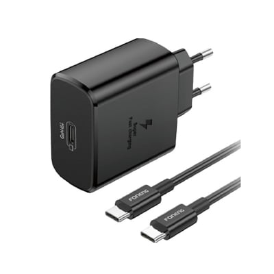 Picture of FONENG PD 25W GaN USB-C Wall Charger With Type-C Cable (EU51) Black