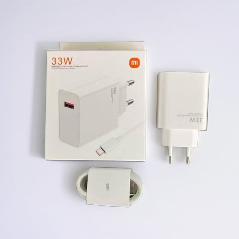 Picture of Xiaomi Fast Charger 33W Turbo Charge Original EU QC 4.0 Adapter 3A Usb Type C Cable For MI 10 9T 9 A3 Redmi Note 8 9 9s Pro