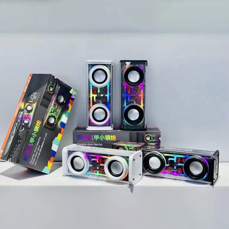 Picture of V8 Mecha Transparent RGB Light Bluetooth Speaker - Portable Wireless 5.0 Sound