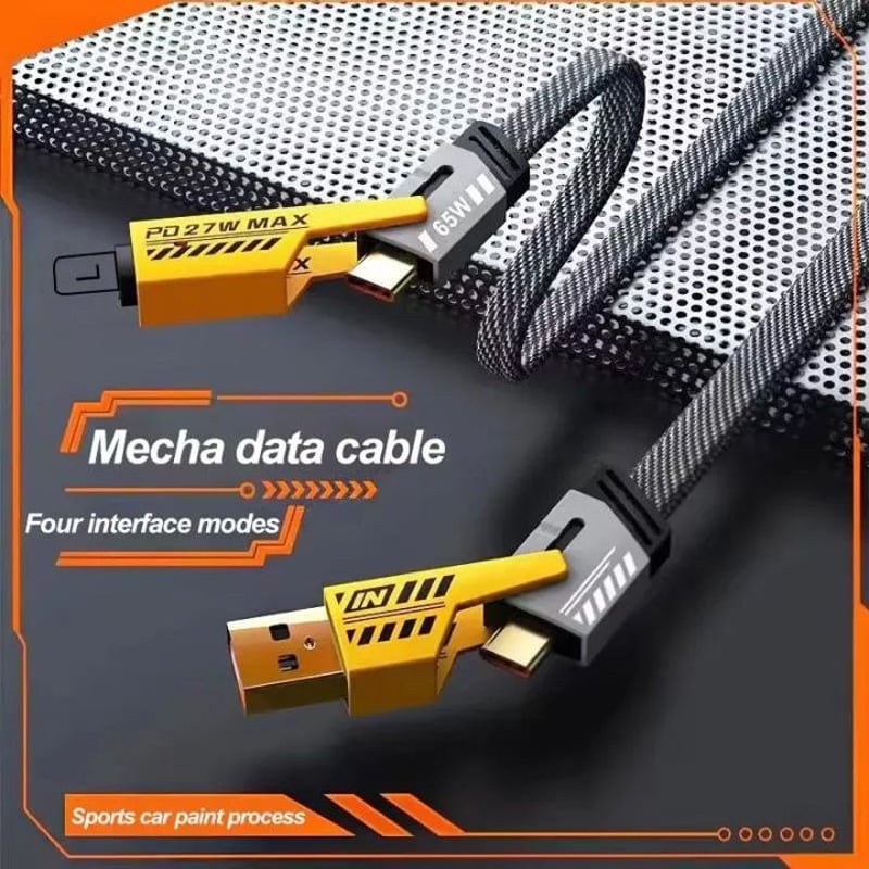 Picture of CASIFY CU05 65W 4 in 1 65W Fast Charging Cable USB To Type C PD Cable Fast Charger Mobile Phone Cable 65W Fast Charging Cable Type C to C Usb To C To iPhone Cable