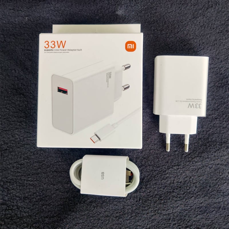 Picture of Xiaomi Fast Charger 33W Turbo Charge Original EU QC 4.0 Adapter 3A Usb Type C Cable For MI 10 9T 9 A3 Redmi Note 8 9 9s Pro