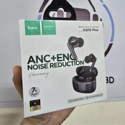 Picture of Hoco EQ10 Plus Harmony ANC + ENC TWS Earbuds | Bluetooth 5.4 | 13 mm Drivers | 7 H Playback (6 H ANC) | 300 mAh LED Display Case | Dual‑Device Pairing | Auto‑Pair | Touch Volume Slide | Type‑C Charge | IPX5