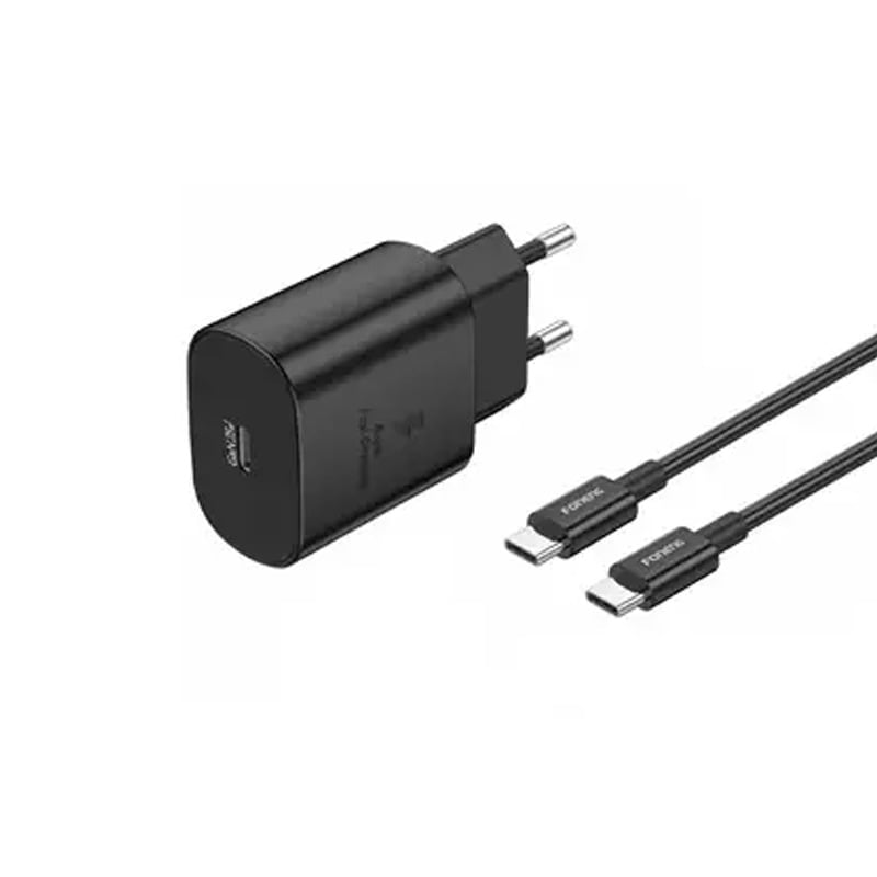 Picture of FONENG PD 25W GaN USB-C Wall Charger With Type-C Cable (EU51) Black