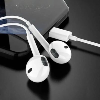 Picture of For Apple Type C Headphone/ Earphone for iPhone 15, 15 Pro, 15 Plus, 15 Pro Max, iPhone 16, iPhone 17 Series & USB-C Devices | Lightweight Non-In-Ear Design EarPods with Built-in Remote Control | Comfortable Audio Experience for Music, Movies & Calls